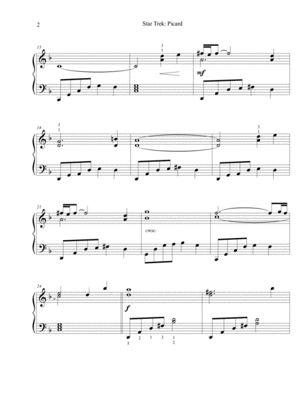 Star Trek Picard Main Title Intermediate Piano Page 2