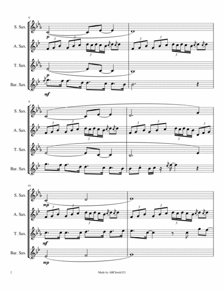 Stay By Pentatonix For Saxophone Quartet Page 2