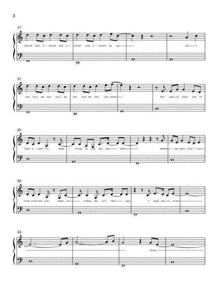 Stay Rihanna Easy Piano Solo Page 2