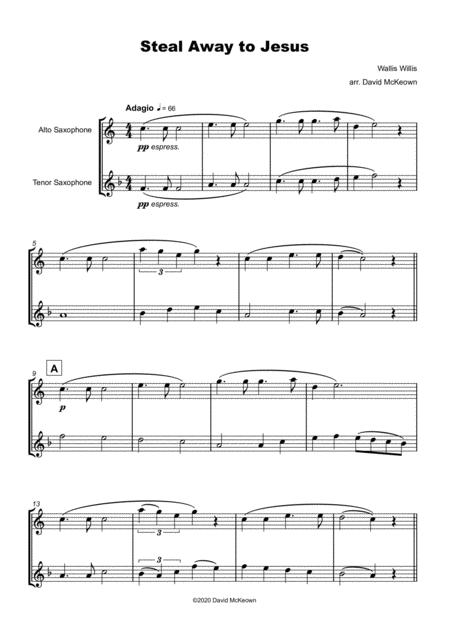 Steal Away To Jesus Gospel Song For Alto And Tenor Saxophone Duet Page 2