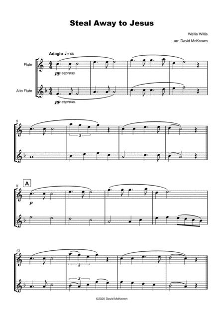 Steal Away To Jesus Gospel Song For Flute And Alto Flute Duet Page 2