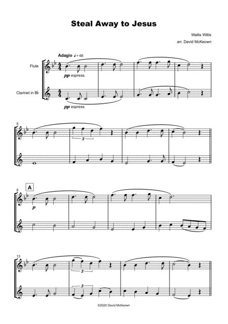 Steal Away To Jesus Gospel Song For Flute And Clarinet Duet Page 2