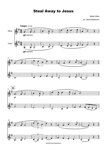 Steal Away To Jesus Gospel Song For Oboe And Violin Duet Page 2
