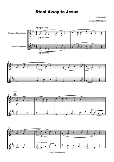 Steal Away To Jesus Gospel Song For Soprano And Alto Saxophone Duet Page 2