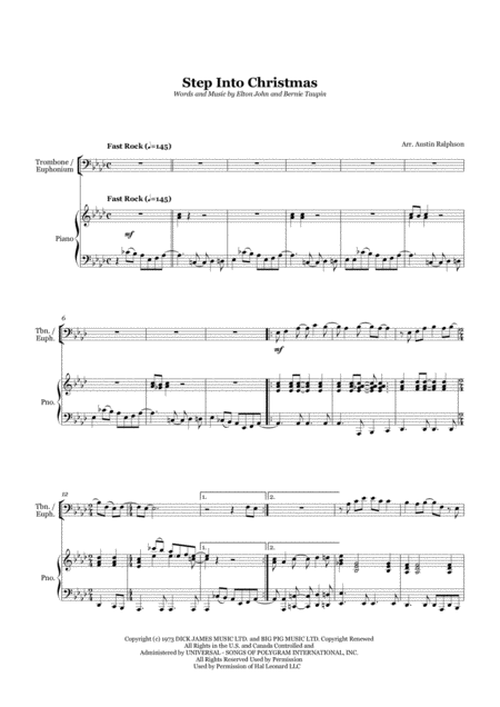 Step Into Christmas Trombone Or Euphonium And Piano Intermediate Level Page 2