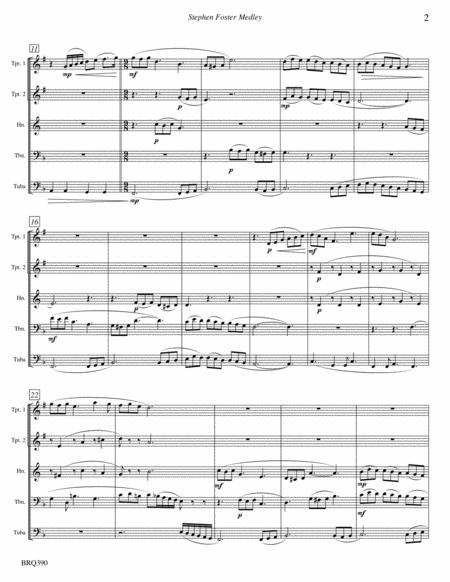 Stephen Foster Medley For Brass Quintet 4 Popular Songs Unaccompanied Page 2