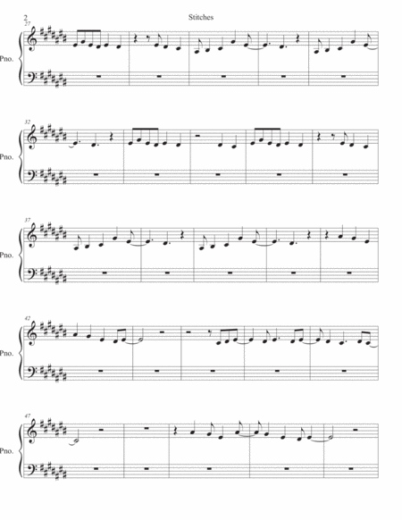 Stitches Original Key Piano Page 2