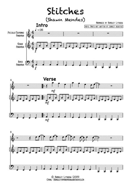 Stitches Shawn Mendes Arranged By Bradley Lithgow For African Marimba Band Diatonic In C Page 2