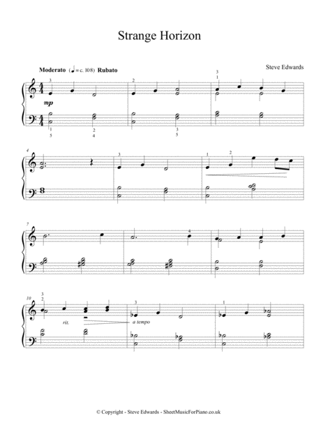 Strange Horizon Easy Piano For Kids Page 2