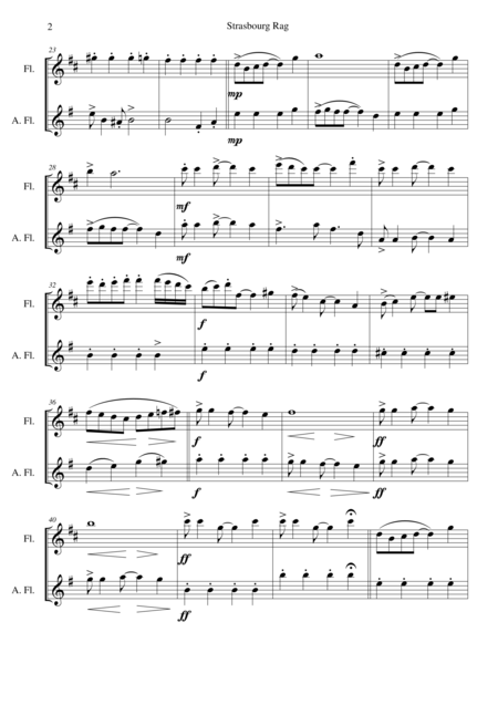 Strasbourg Rag For Flute And Alto Flute Page 2