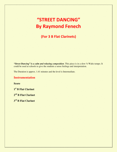 Street Dancing For 3 B Flat Clarinets Early Intermediate Intermediate Level Page 2