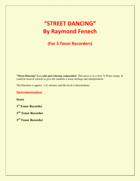 Street Dancing For 3 Tenor Recorders Early Intermediate Intermediate Level Page 2