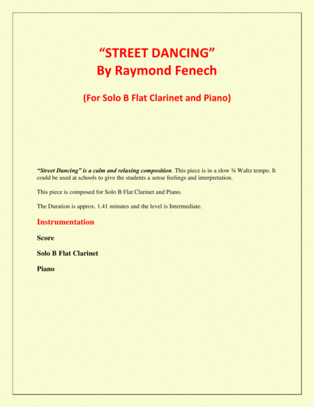 Street Dancing For Solo B Flat Clarinet And Piano Page 2