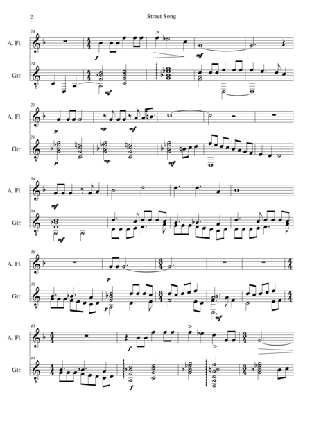 Street Song For Alto Flute And Guitar Page 2