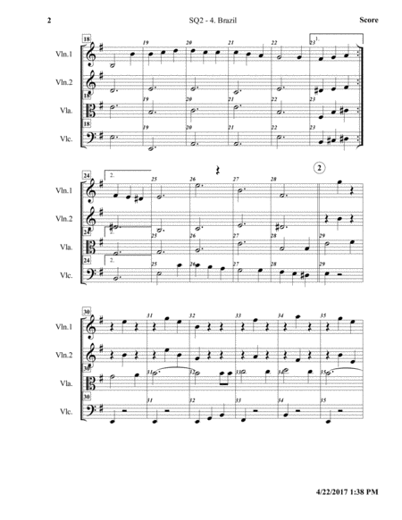 String Quartet 2 Opus 15 No 4 Brazil Page 2