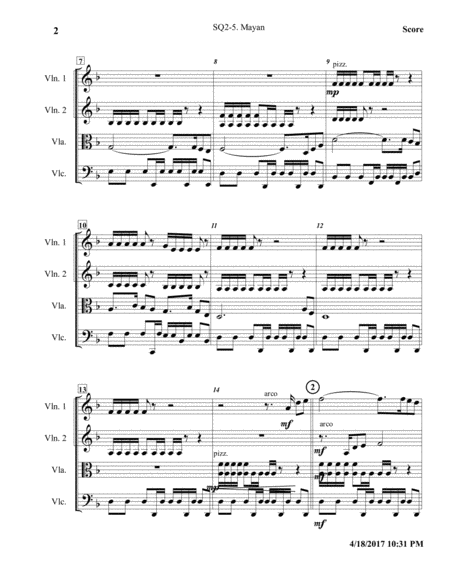 String Quartet 2 Opus 15 No 5 Mayan Page 2