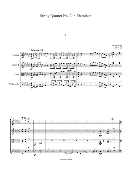 String Quartet No 2 In E Flat Minor Score And Parts Page 2