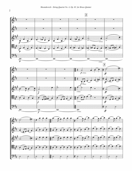 String Quartet No 4 In D Major Op 83 For Brass Quintet Page 2