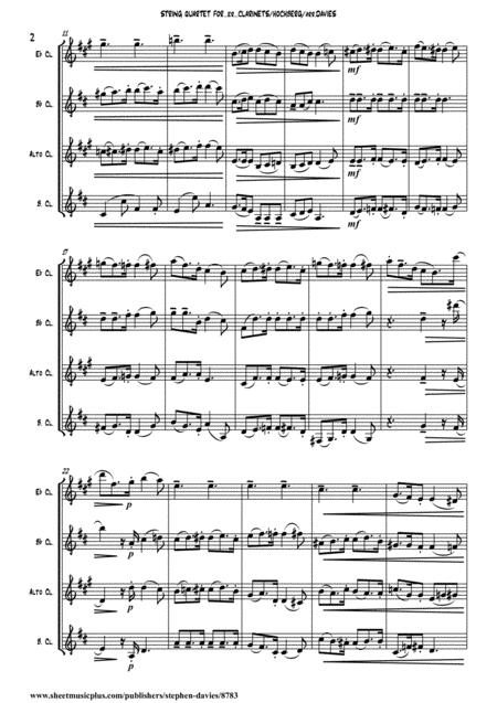 String Sonata For Er Clarinets By Hans Heinrich Xiv Bolko Graf Von Hochberg Arranged For Mixed Clarinet Quartet Page 2