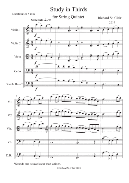 Study In Thirds For String Quintet 2019 Score And Parts Page 2