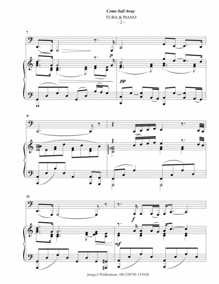 Styx Come Sail Away For Tuba Piano Page 2