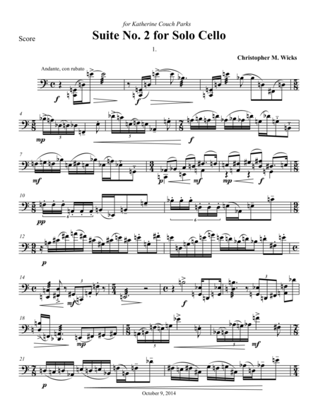 Suite For Cello No 2 Page 2