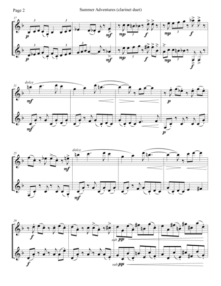 Summer Adventures Clarinet Duet Page 2