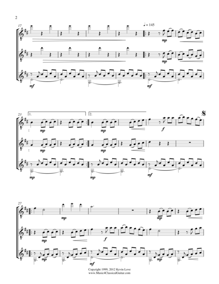 Summer Rain Guitar Trio Score And Parts Page 2