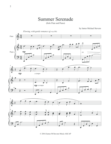 Summer Serenade Solo Flute Piano Page 2