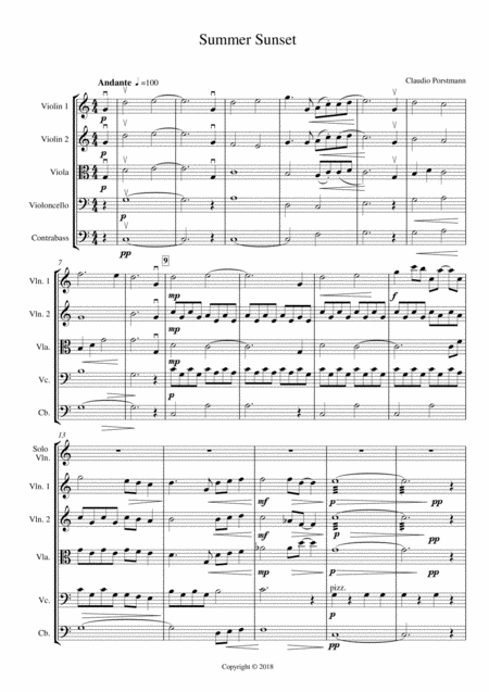 Summer Sunset For String Orchestra Page 2