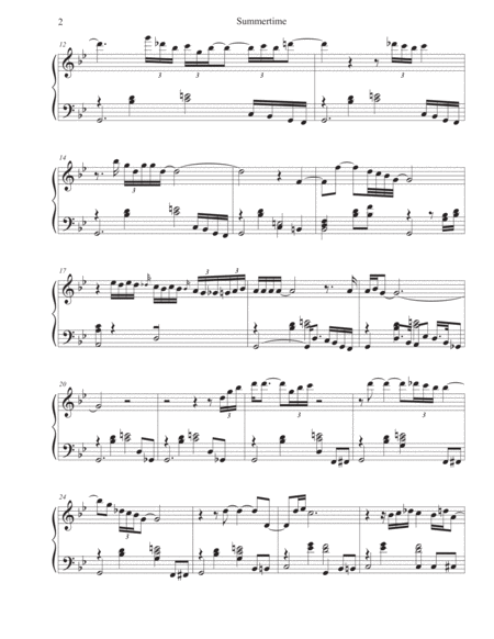 Summertime Exact Piano Transcription Page 2