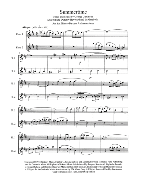 Summertime Flute Duet Page 2