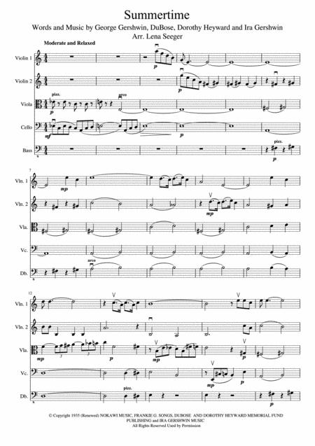 Summertime For String Orchestra Page 2