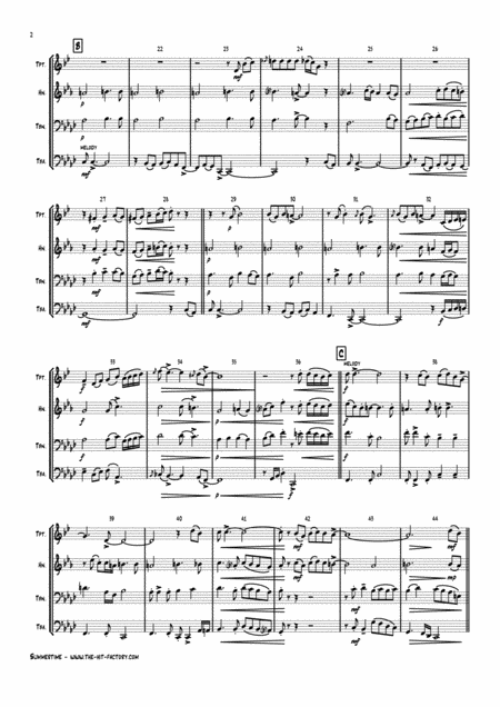 Summertime Gershwin Ballad Brass Quartet Page 2