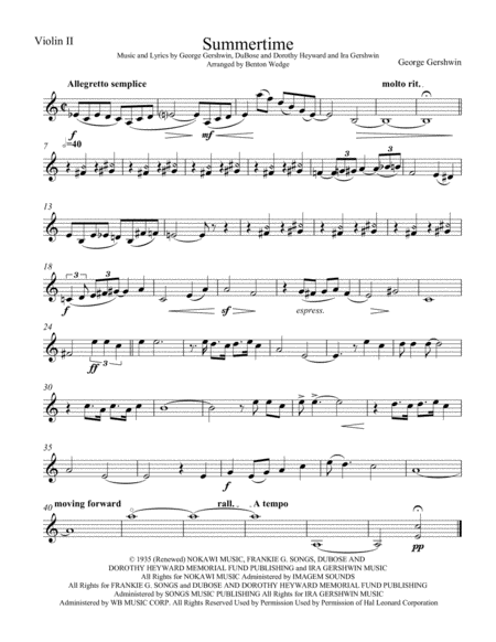 Summertime String Quartet Page 2