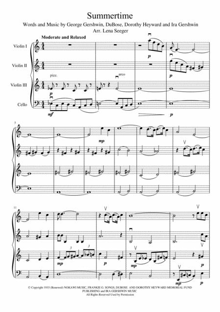 Summertime Three Violins And Cello Page 2