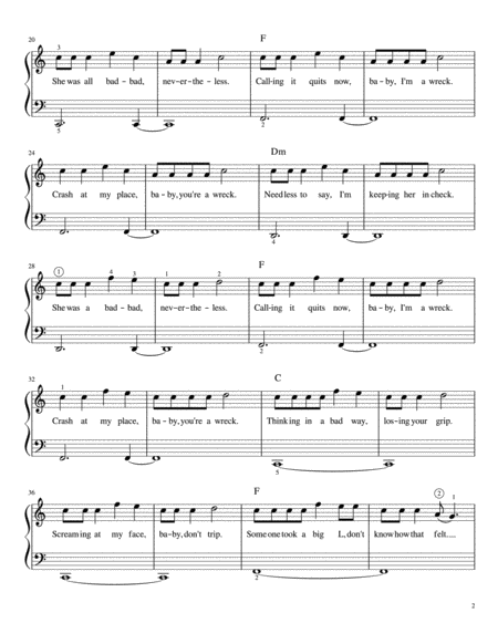 Sunflower Easy Piano Page 2