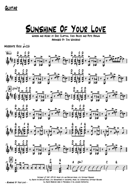 Sunshine Of Your Love 7 Piece Horn Chart Page 2