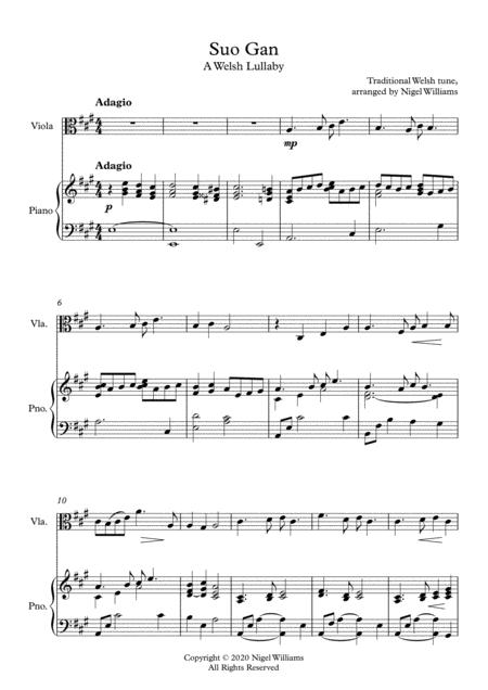 Suo Gan A Welsh Lullaby For Viola And Piano Page 2