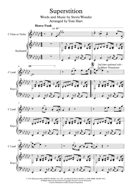 Superstition C Instrument Solo And Piano Page 2