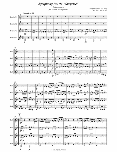 Surprise Symphony For French Horn Quartet Page 2