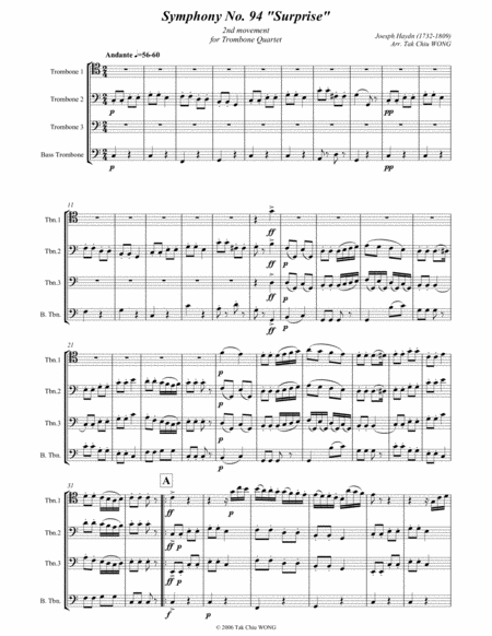 Surprise Symphony For Trombone Quartet Page 2