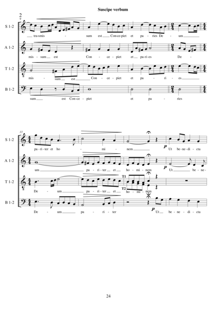 Suscipe Verbum Motet For Choir Ssaattbb A Cappella Page 2