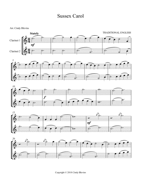 Sussex Carol For Clarinet Duet Page 2