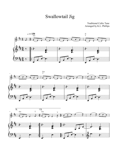 Swallowtail Jig Celtic Violin Solo With Piano Accompaniment Page 2