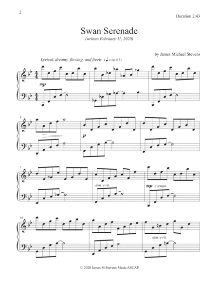 Swan Serenade Romantic Piano Page 2