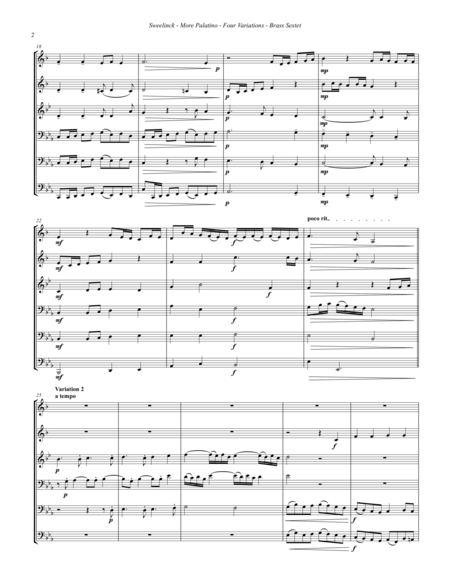 Sweelinck More Palatino Four Variations For Brass Sextet Page 2