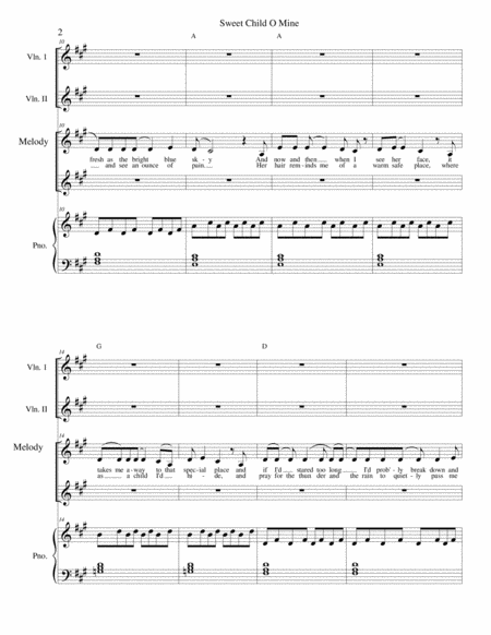 Sweet Child O Mine With Violin Duet Page 2