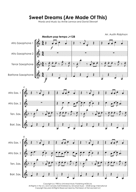 Sweet Dreams Are Made Of This Sax Quartet Page 2