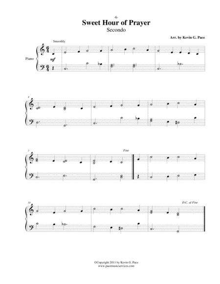 Sweet Hour Of Prayer Easy Piano Duet Page 2